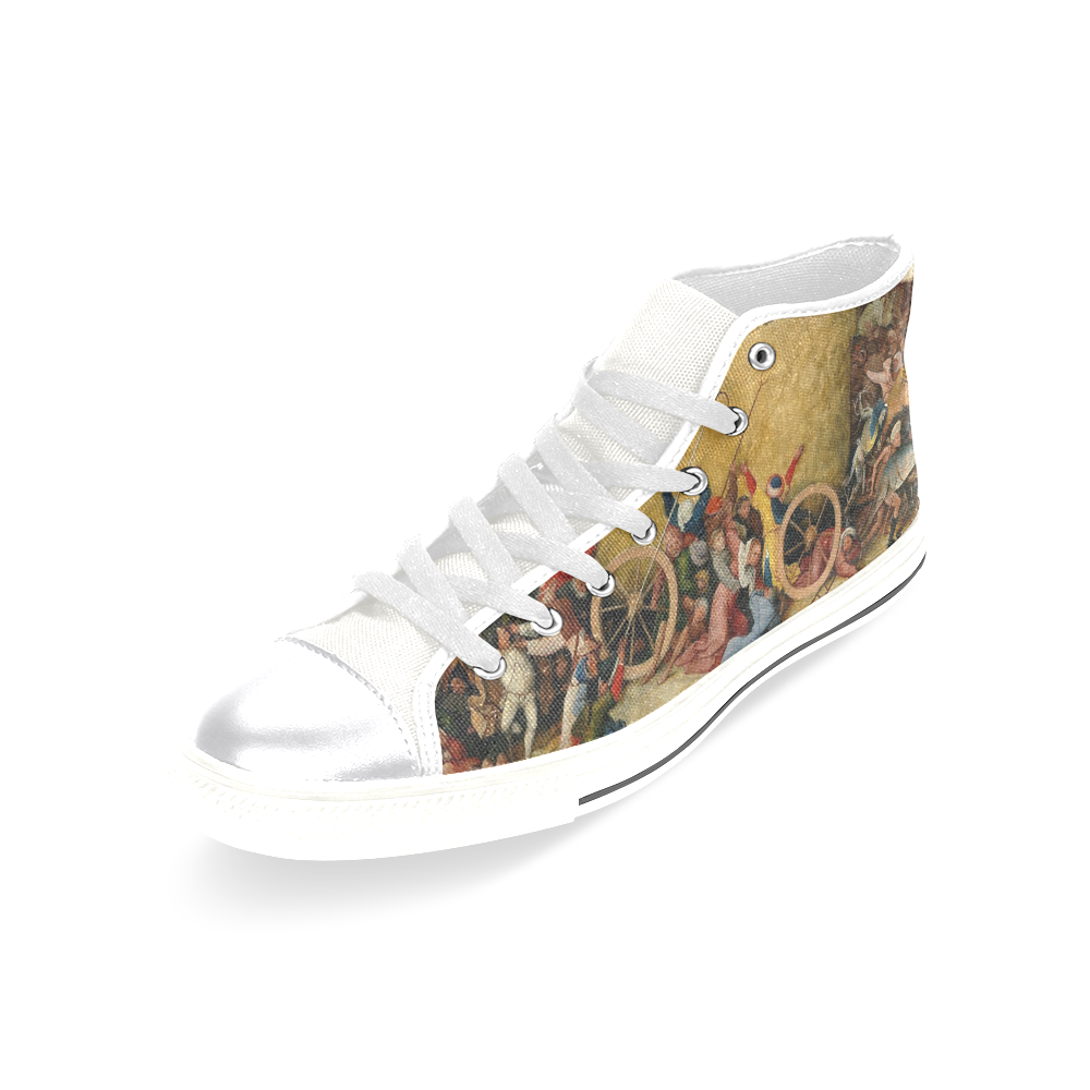 Hieronymus Bosch-The Haywain Triptych 2 Women's Classic High Top Canvas Shoes (Model 017)