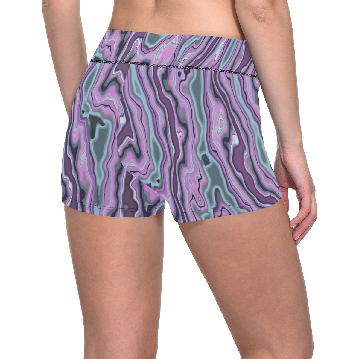 Purple marble Women's All Over Print Short Leggings (Model L28)