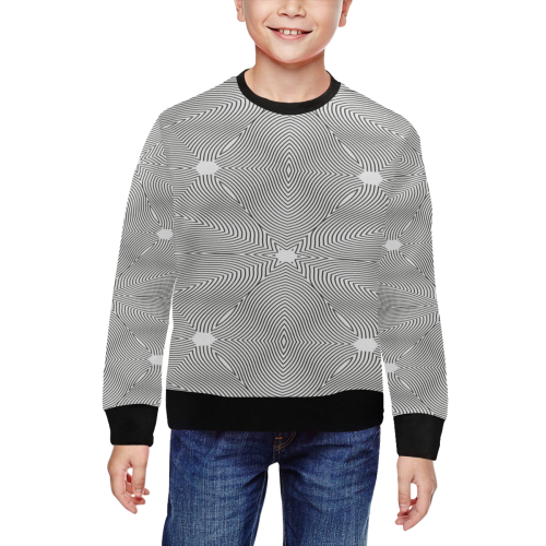 grey waves All Over Print Crewneck Sweatshirt for Kids (Model H29)