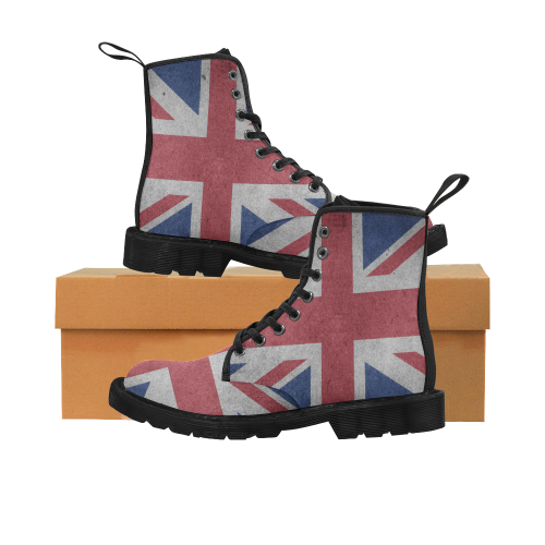 United Kingdom Union Jack Flag - Grunge 1 Martin Boots for Women (Black) (Model 1203H)