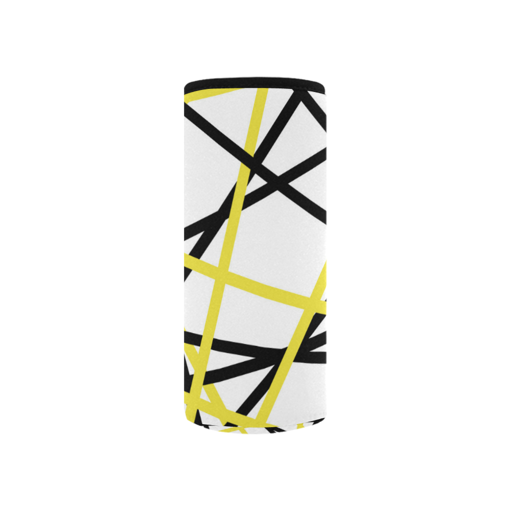 Black and yellow stripes Neoprene Water Bottle Pouch/Small