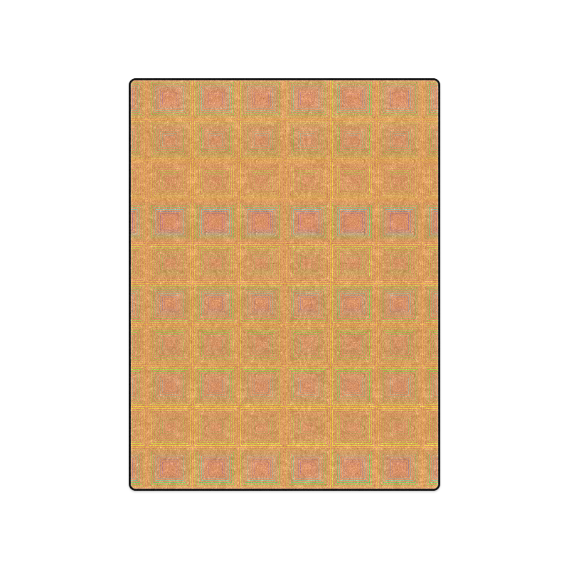 Golden pink multicolored multiple squares Blanket 50"x60"