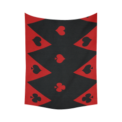 Las Vegas Black Red Play Card Shapes Cotton Linen Wall Tapestry 60"x 80"