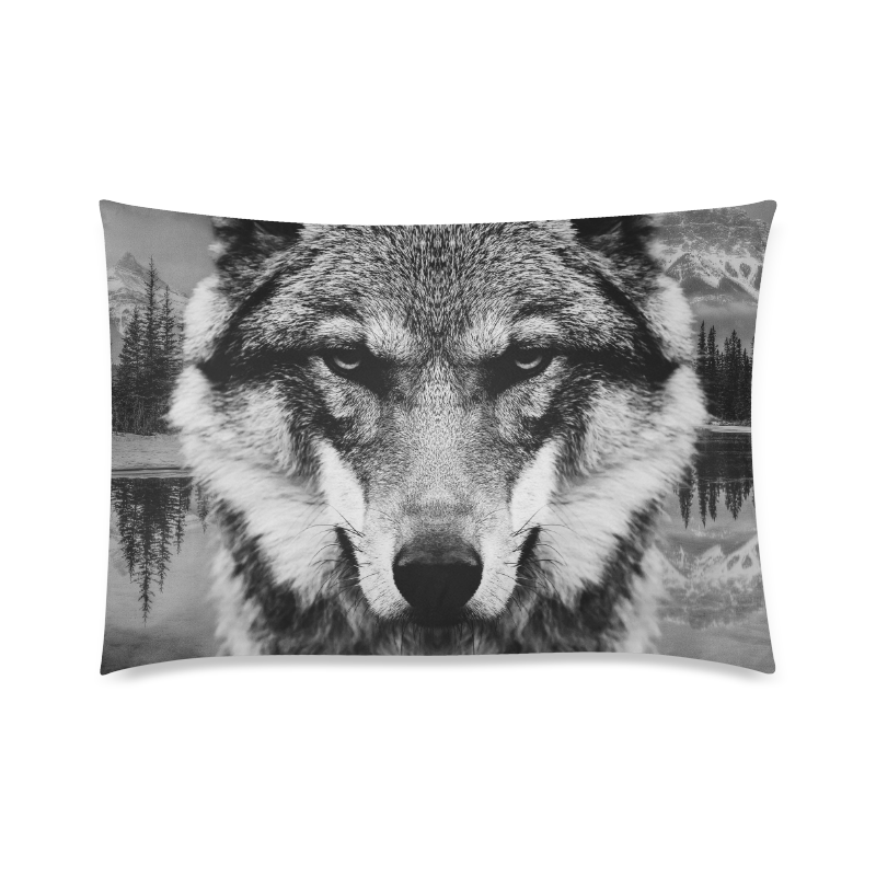 Wolf Animal Nature Custom Zippered Pillow Case 20"x30"(Twin Sides)