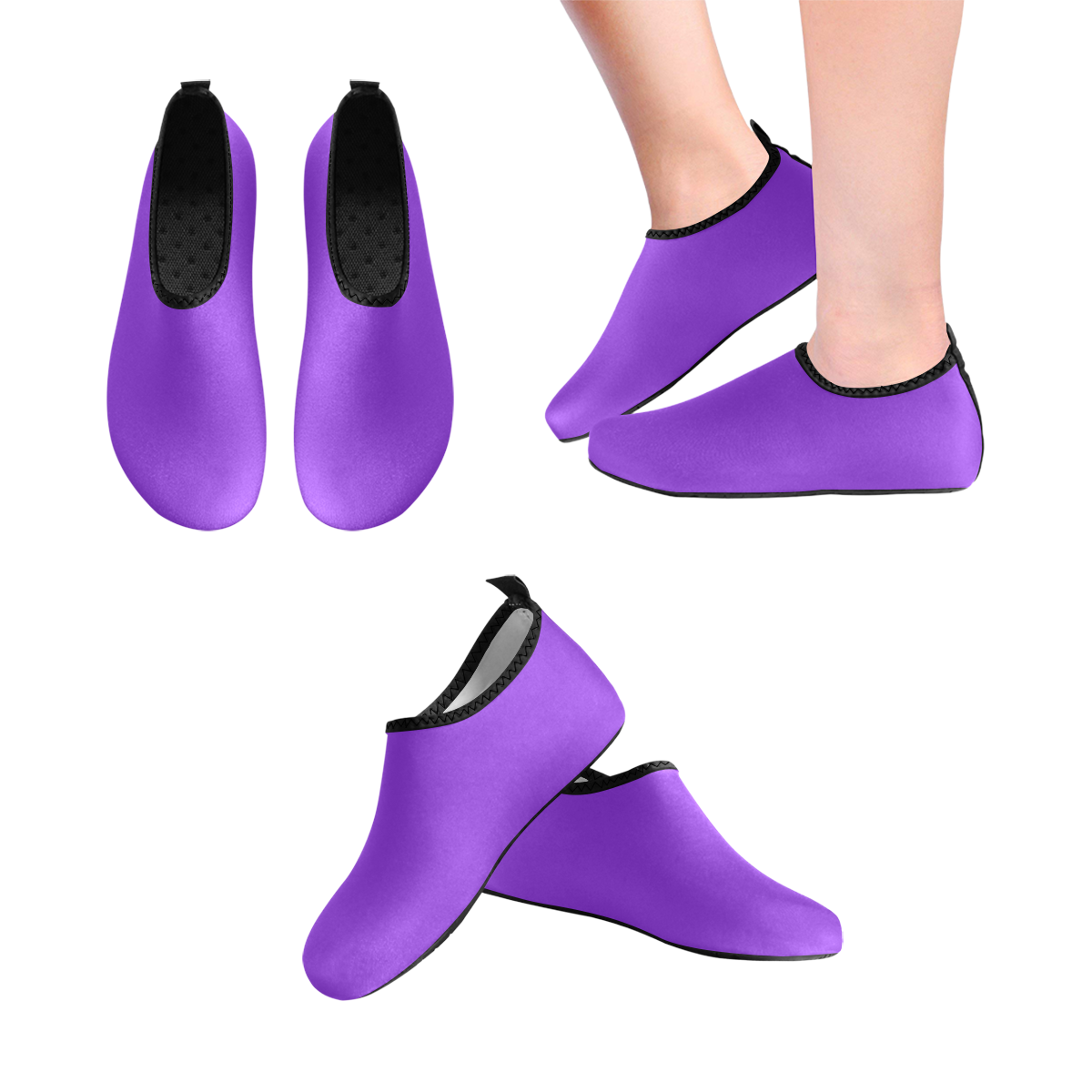 color blue violet Men's Slip-On Water Shoes (Model 056)