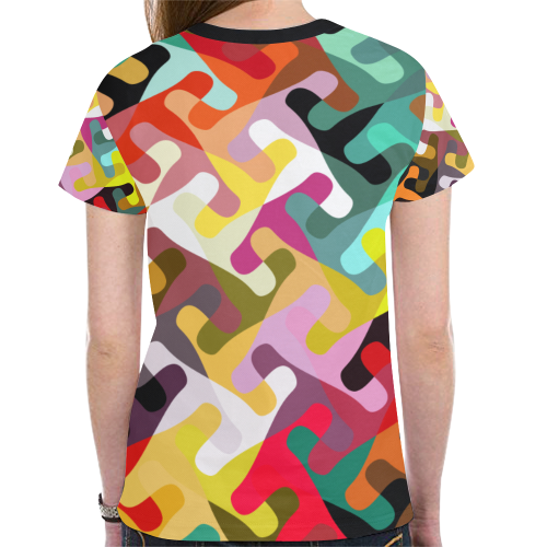 Colorful shapes New All Over Print T-shirt for Women (Model T45)
