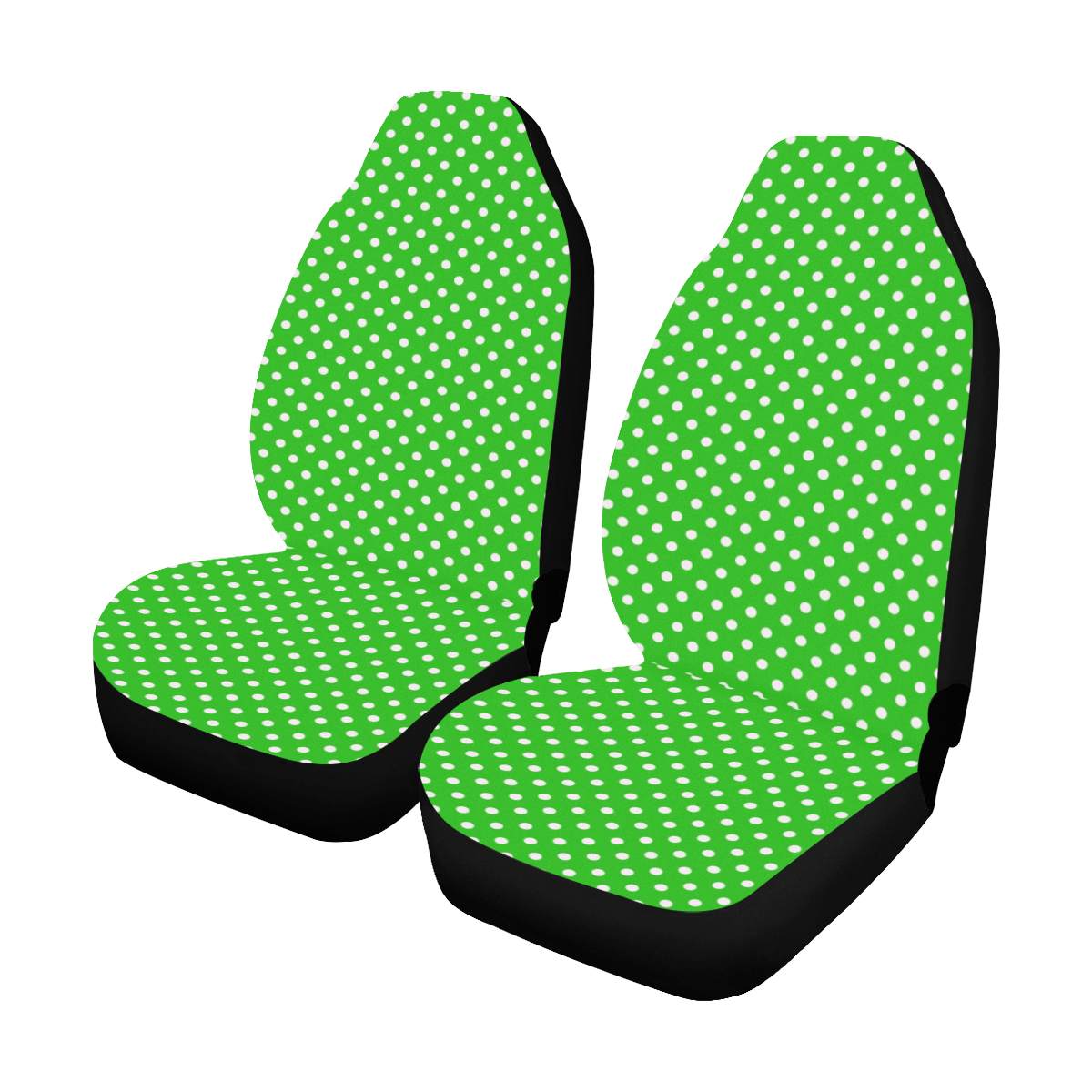 Green polka dots Car Seat Covers (Set of 2)