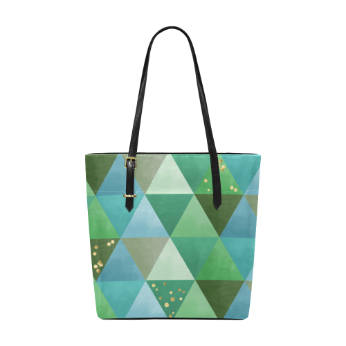 Triangle Pattern - Green Teal Khaki Moss Euramerican Tote Bag/Small (Model 1655)