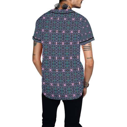 geometric pattern 2B by JamColors All Over Print Baseball Jersey for Men (Model T50)