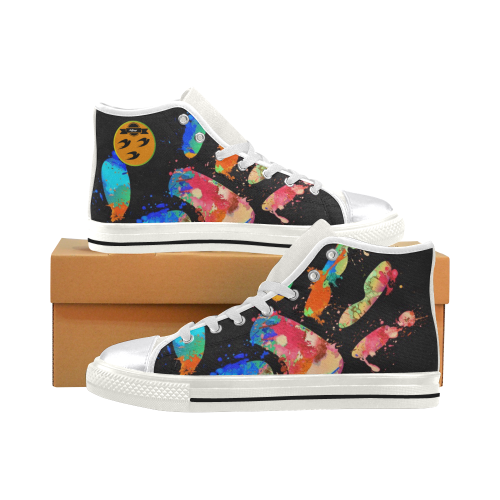 35 Beautiful finger many colors Women's Classic High Top Canvas Shoes (Model 017)