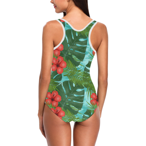 Tropical Vacation Vest One Piece Swimsuit (Model S04)