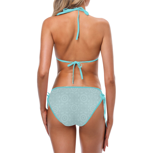 Pastel Blue Mandala Custom Bikini Swimsuit (Model S01)