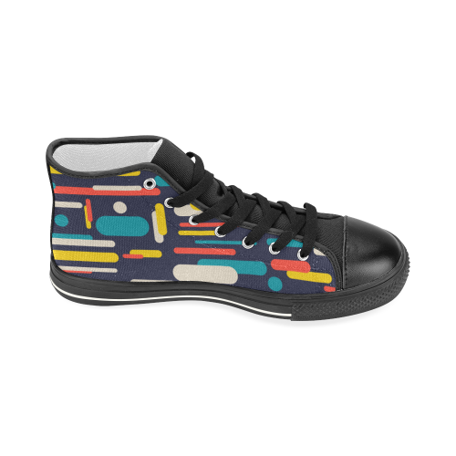 Colorful Rectangles Women's Classic High Top Canvas Shoes (Model 017)