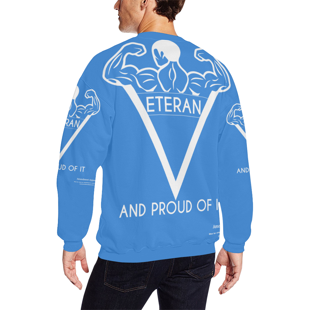 Proud Veteran Man All Over Print Crewneck Sweatshirt for Men (Model H18)