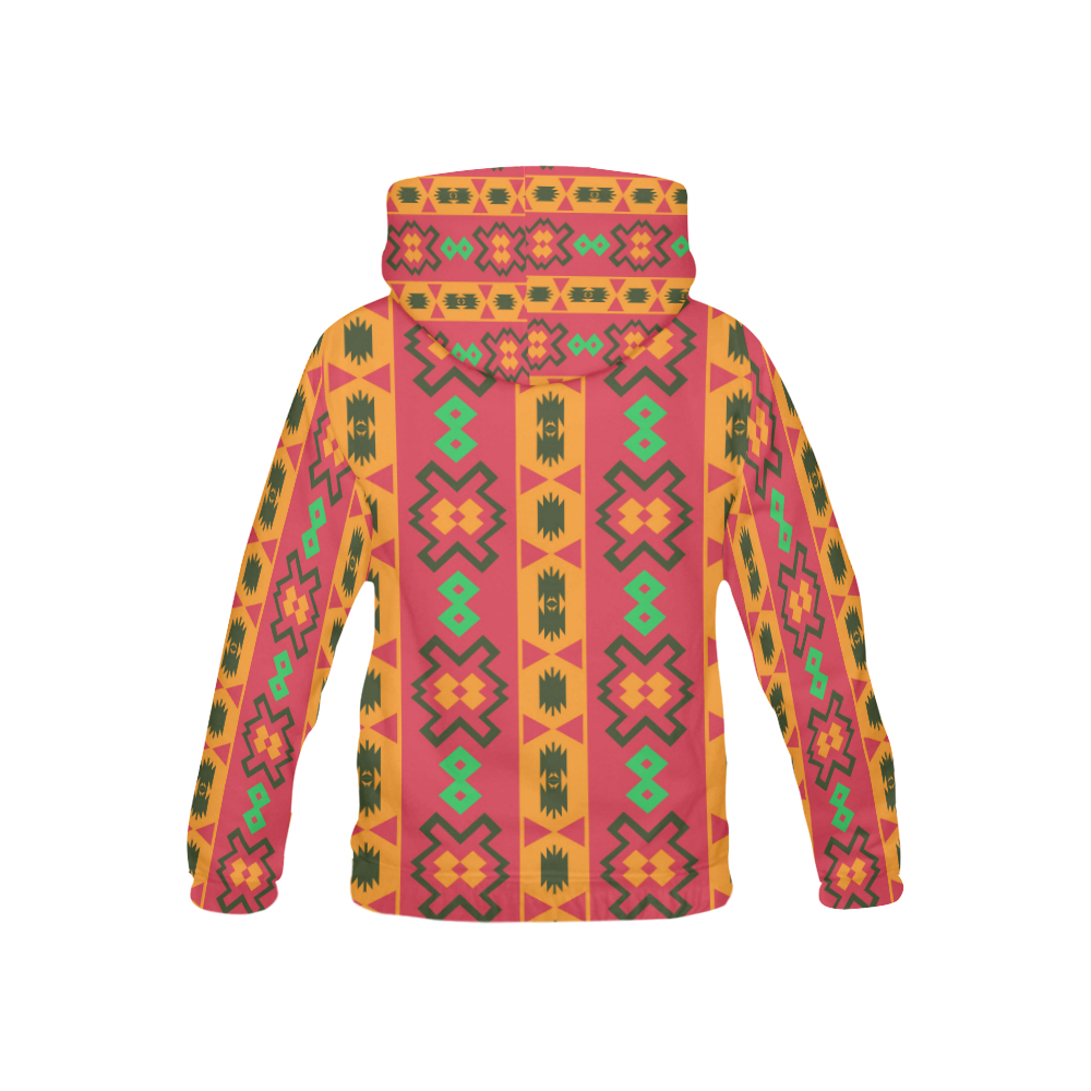 Tribal shapes in retro colors (2) All Over Print Hoodie for Kid (USA Size) (Model H13)