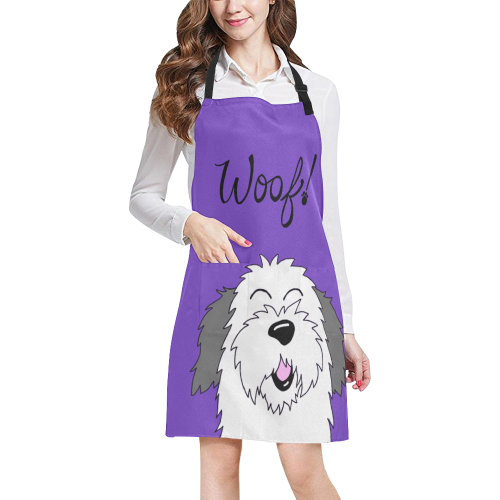 Woof!! Sheepie - purple All Over Print Apron