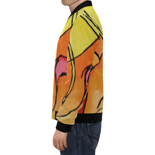 ABSTRACT All Over Print Bomber Jacket for Men/Large Size (Model H19)