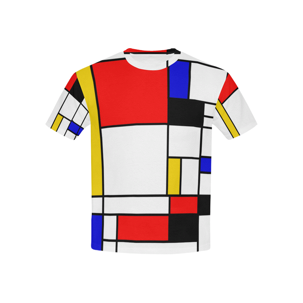 Bauhouse Composition Mondrian Style Kids' All Over Print T-shirt (USA Size) (Model T40)
