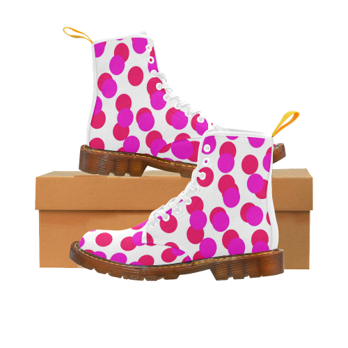 shoes with pink dots on white Martin Boots For Men Model 1203H