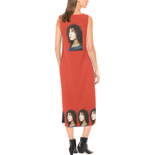 RED MARC SLEEVELESS DRESS 2 Phaedra Sleeveless Open Fork Long Dress (Model D08)