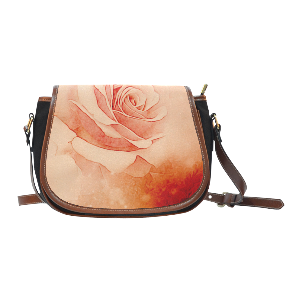 Beautiful roses Saddle Bag/Small (Model 1649)(Flap Customization)
