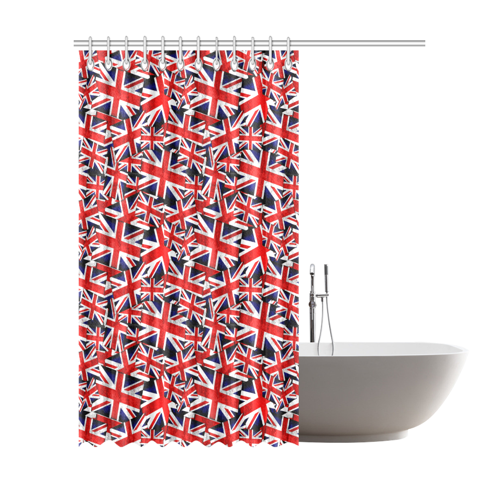 Union Jack British UK Flag Shower Curtain 72"x84"