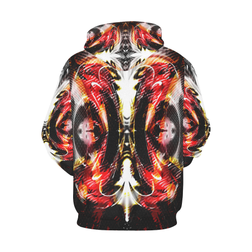 xxsml Red Rave Wild All Over Print Hoodie for Men (USA Size) (Model H13)