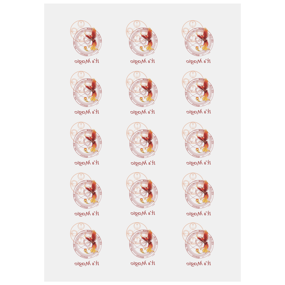 Magical Phoenix Personalized Temporary Tattoo (15 Pieces)