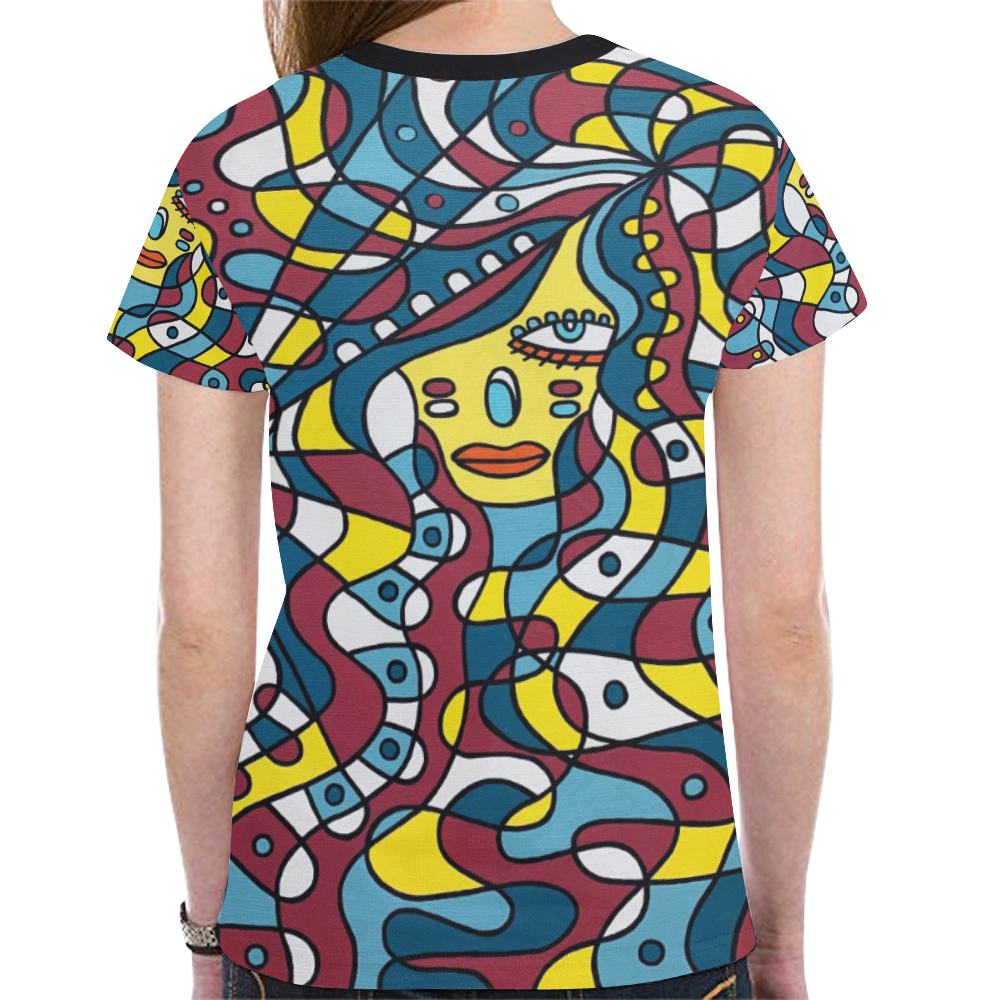 Feisty New All Over Print T-shirt for Women (Model T45)