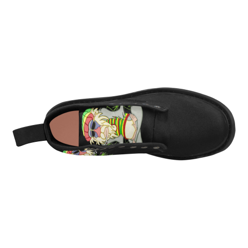 Hippie Ganja Guru Black Martin Boots for Women (Black) (Model 1203H)