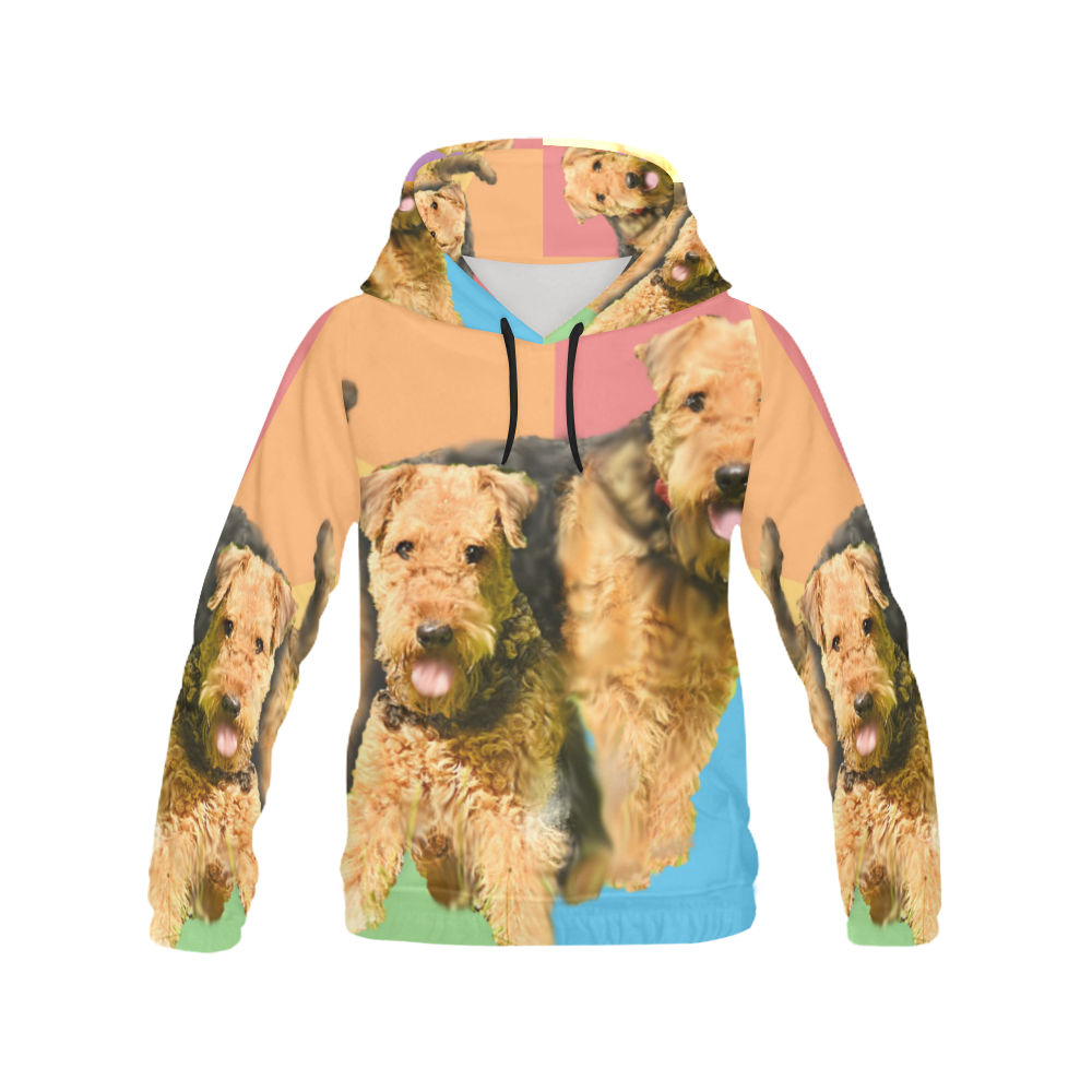 Airdale Terrier Hoodie All Over Print Hoodie for Women (USA Size) (Model H13)