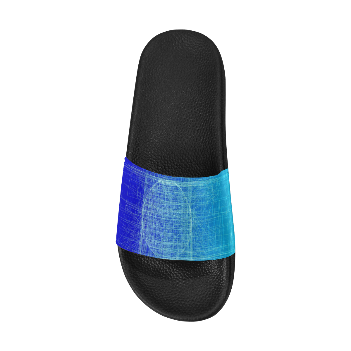 Frosty Blue Retro Glitch Women's Slide Sandals (Model 057)