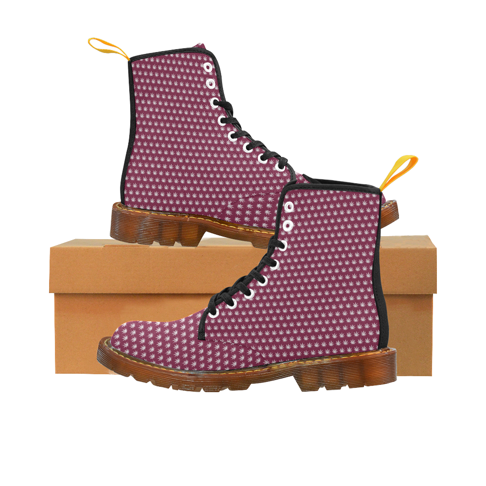 Maroon Cannabis by Jera Nour Martin Boots For Women Model 1203H
