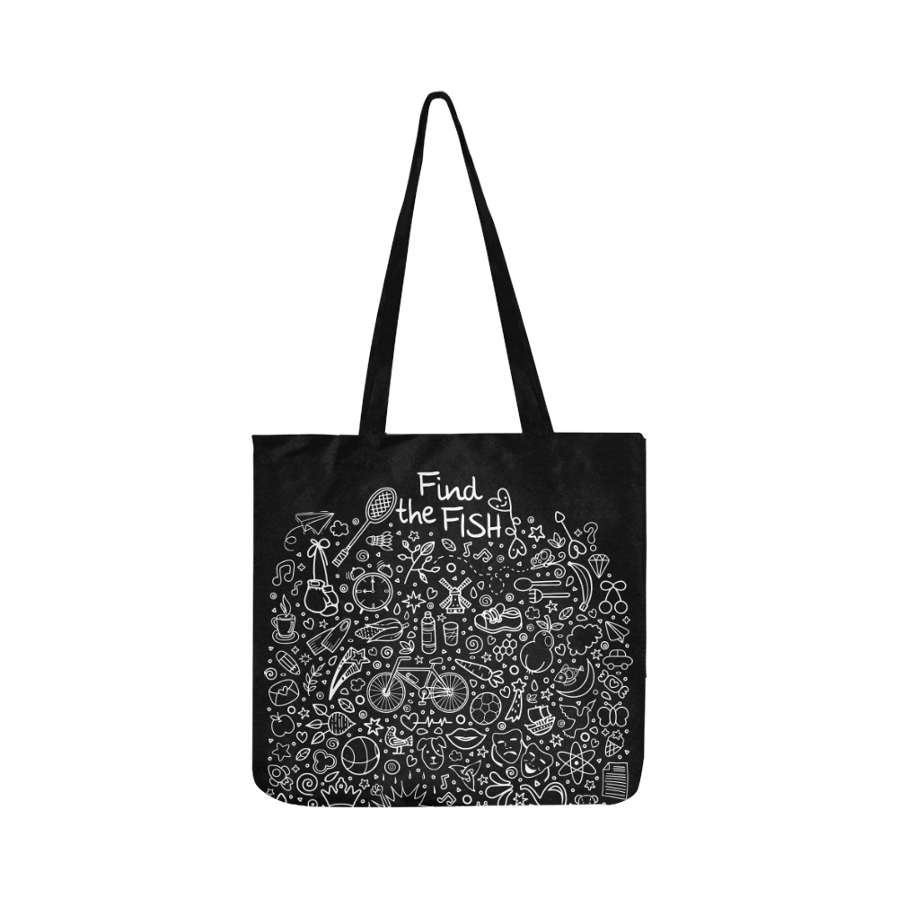 Picture Search Riddle - Find The Fish 2 Reusable Shopping Bag Model 1660 (Two sides)
