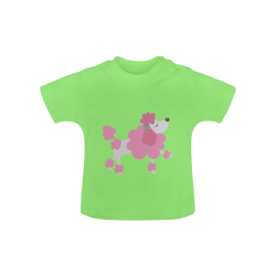 Pretty Pink Poodle Green Baby Classic T-Shirt (Model T30)