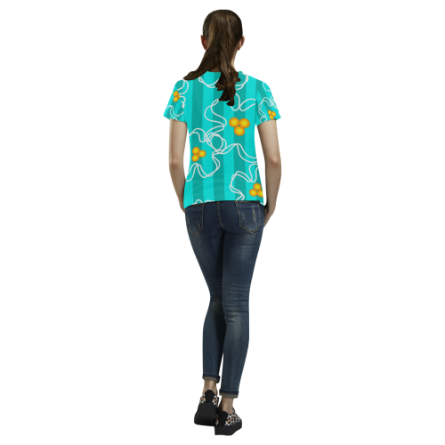 Flowers All Over Print T-Shirt for Women (USA Size) (Model T40)