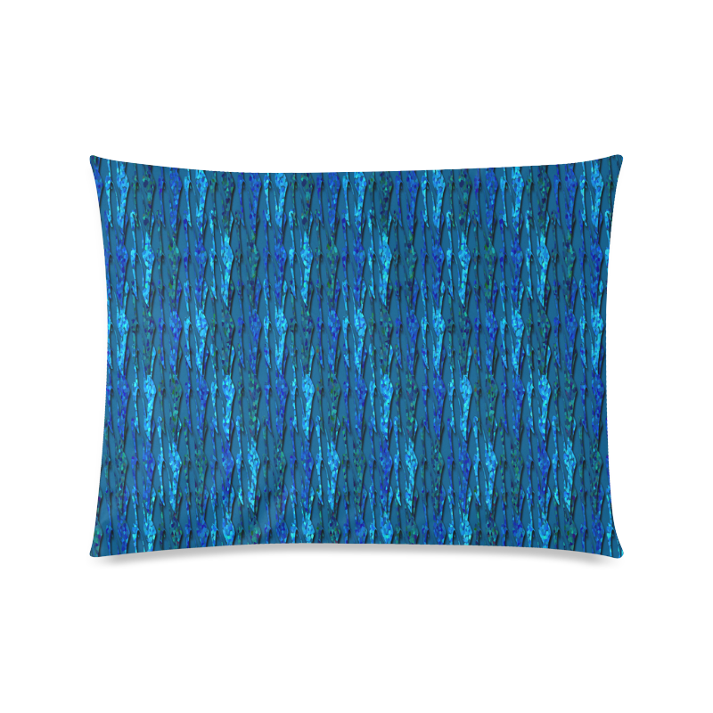 Abstract Scales of Blue Strands Custom Zippered Pillow Case 20"x26"(Twin Sides)