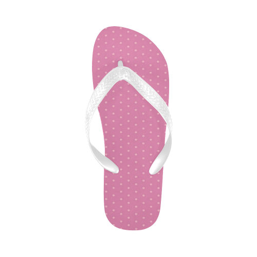 Polka Dotted Pink Flip Flops for Men/Women (Model 040)