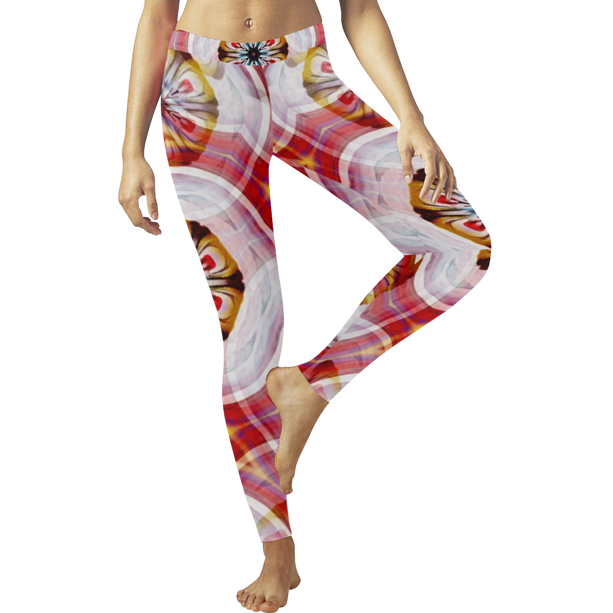 Painted Mandala Women's Low Rise Leggings (Invisible Stitch) (Model L05)