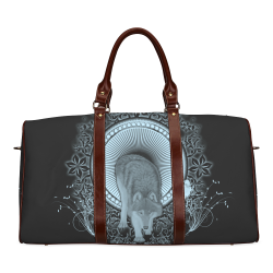 Wolf in black and blue Waterproof Travel Bag/Small (Model 1639)