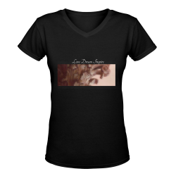 Black: Corinthian Column #LoveDreamInspireCo Women's Deep V-neck T-shirt (Model T19)