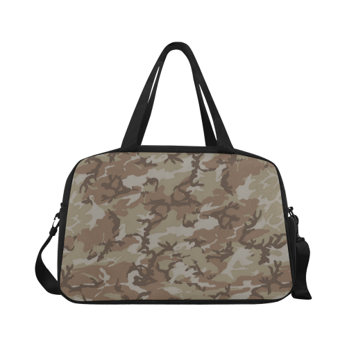 Woodland Desert Brown Camouflage Fitness Handbag (Model 1671)