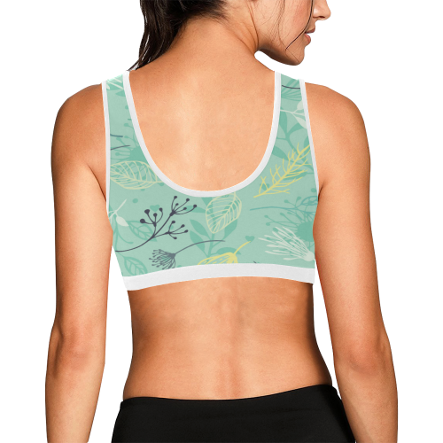 leaves and plants Women's All Over Print Sports Bra (Model T52)