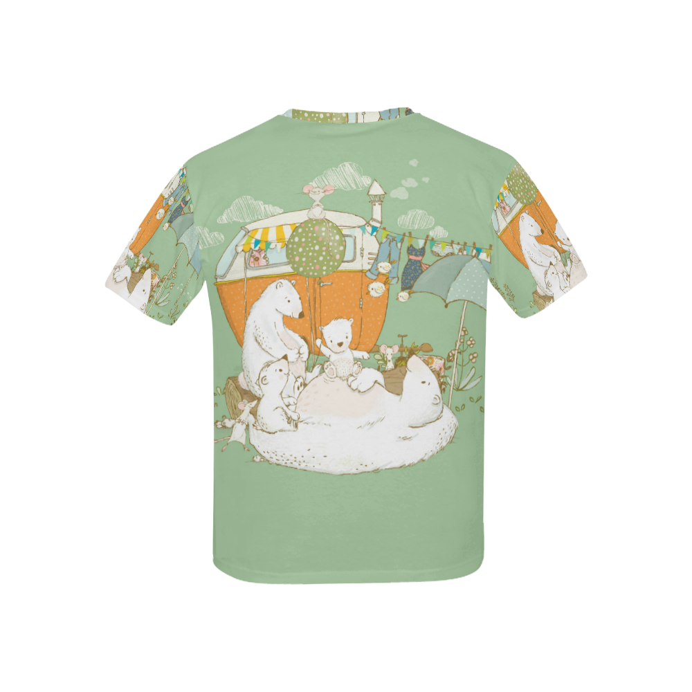Happy Camping Bears Kids' All Over Print T-shirt (USA Size) (Model T40)