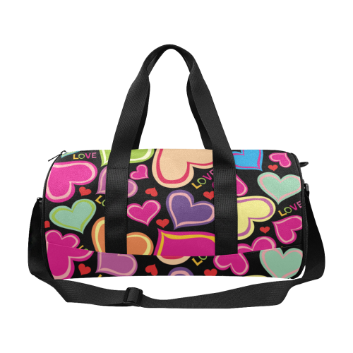 cute hearts hippie love Duffle Bag (Model 1679)