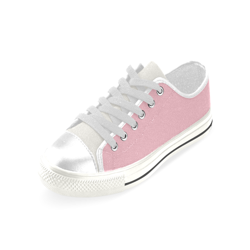 color pink Low Top Canvas Shoes for Kid (Model 018)