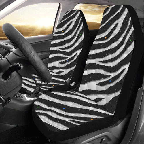 Ripped SpaceTime Stripes - White Car Seat Covers (Set of 2)