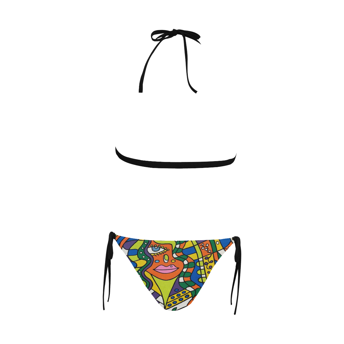 Enchantment Buckle Front Halter Bikini Swimsuit (Model S08)