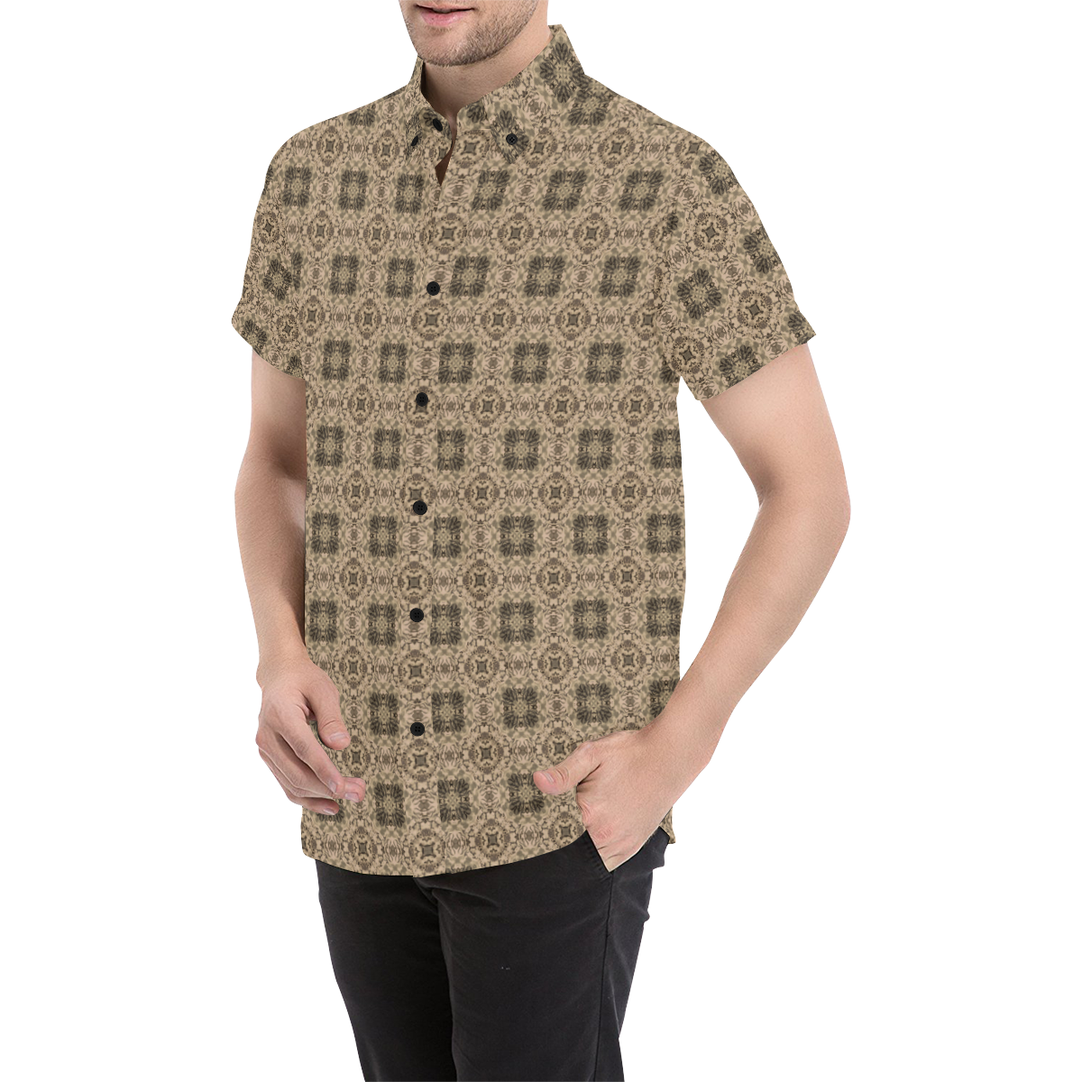 Model #119c| Men's All Over Print Short Sleeve Shirt (Model T53)