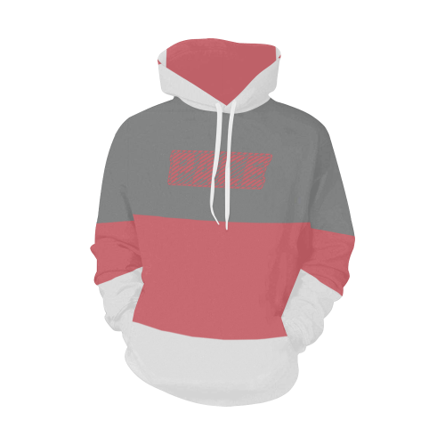 PACE Hoodie Grey/Red/White All Over Print Hoodie for Men (USA Size) (Model H13)
